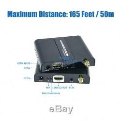 50M Wireless HDMI Extender Transmitter Receiver IR Remote 5GHz Audio Video 1080p