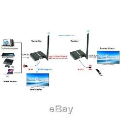50M Wireless HDMI Extender Transmitter Receiver IR Remote 5GHz Audio Video 1080p
