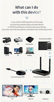 50m Wireless HDMI Extender Transmitter Receiver Screen Sharing Display Adapter