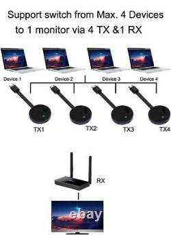 50m Wireless HDMI Extender Transmitter Receiver Screen Sharing Display Adapter