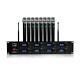 8-channel Wireless Microphone & Receiver System 8 Handheld Transmitter Mics