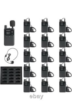 AGJ Wireless Tour Guide System 1 Transmitter 15 Receivers With Charger