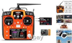 AT10II 12 Channels RC Transmitter and Receiver R12DS 2.4GHz Radio Orange