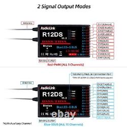 AT10II 12 Channels RC Transmitter and Receiver R12DS 2.4Ghz Radio Remote Control