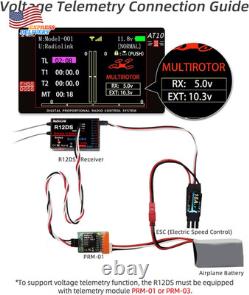 AT10II 12 Channels RC Transmitter and Receiver R12DS 2.4Ghz Radio Remote NEW USA