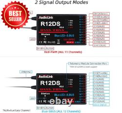AT10II 12CH RC Transmitter Receiver R12DS 2.4Ghz Radio Remote US