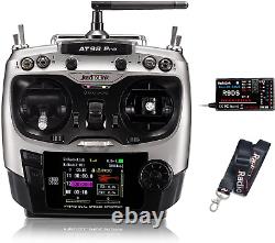 AT9S Pro 10/12 Channels 2.4Ghz RC Radio Transmitter and Receiver R9DS Remote Con