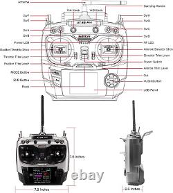 AT9S Pro 10/12 Channels 2.4Ghz RC Radio Transmitter and Receiver R9DS Remote Con