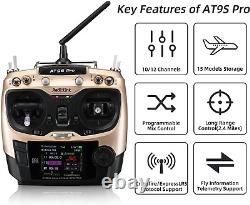 AT9S Pro 10/12 Channels 2.4Ghz RC Transmitter and Receiver R9DS Radio Remote Lon