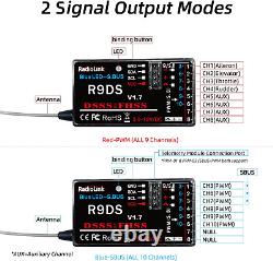 AT9S Pro 10/12 Channels 2.4Ghz RC Transmitter and Receiver R9DS Radio Remote Lon