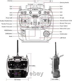 AT9S Pro 10/12 Channels Radio Transmitter and Receiver R9DS, Long Range