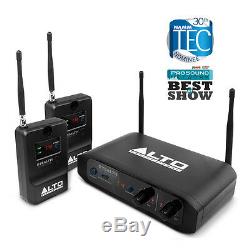 Alto Stealth Wireless 16Ch Stereo UHF Transmitter Receiver Kit Active Speakers