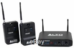 Alto Stealth Wireless 16Ch Stereo UHF Transmitter Receiver Kit Active Speakers