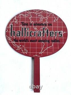 Antique Hallicrafters Radio Transmitter Receiver Advertising Wood Display Sign