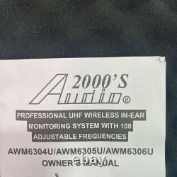 Audio 2000'S UHF Wireless In-Ear Monitoring System Transmitter Receiver Black