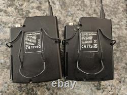 Audio Technica ATW-T341bC Wireless Microphone Transmitter Receiver Lot UNTESTED