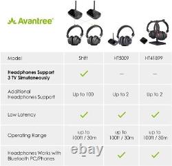 Avantree Shift Wireless TV headphones family pack, ideal for 2 & more TVs New