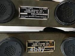 BC-611 WWII US Military Radio Transmitter Receiver Lot + Manuals + MS-85 Antenna