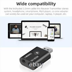 Bluetooth 5.0 2in1 Transmitter Receiver Car Wireless Audio Adapter USB 3.5mm lot