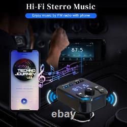 Bluetooth 5.0 Car Wireless FM Transmitter Adapter 2USB PD Charger Hands-Free Lot