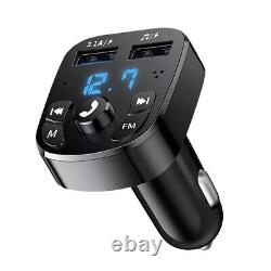 Bluetooth 5.0 Car Wireless FM Transmitter Adapter 2USB PD Charger Hands-Free Lot