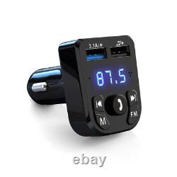 Bluetooth 5.0 Car Wireless FM Transmitter Adapter 2USB PD Charger Hands-Free Lot