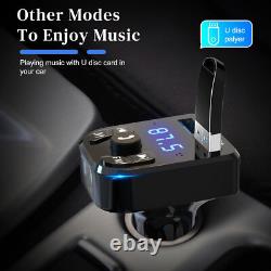 Bluetooth 5.0 Car Wireless FM Transmitter Adapter 2USB PD Charger Hands-Free Lot