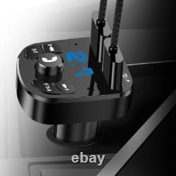 Bluetooth 5.0 Car Wireless FM Transmitter Adapter 2USB PD Charger Hands-Free Lot