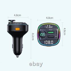 Bluetooth 5.0 Car Wireless FM Transmitter Adapter USB PD Charger AUX Hands LOT