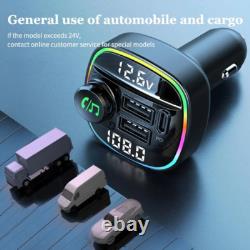 Bluetooth 5.0 Car Wireless FM Transmitter Adapter USB PD Charger AUX Hands LOT