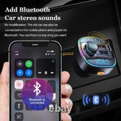 Bluetooth 5.0 Car Wireless FM Transmitter Adapter USB PD Charger AUX Hands LOT
