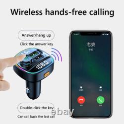 Bluetooth 5.0 Car Wireless FM Transmitter Adapter USB PD Charger AUX Hands LOT
