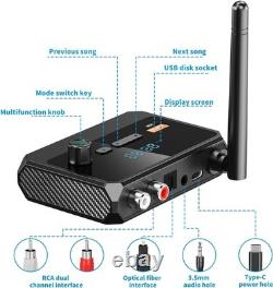 Bluetooth 5.3 Home Stereo Audio Receiver AUX Optical HD Music to RCA Adapter Lot