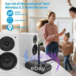 Bluetooth 5.3 Home Stereo Audio Receiver AUX Optical HD Music to RCA Adapter Lot