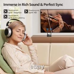 Bluetooth 5.3 Transmitter for TV to 2 Wireless Headphones, AptX Low Latency