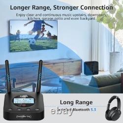 Bluetooth 5.3 Transmitter for TV to 2 Wireless Headphones, AptX Low Latency
