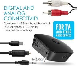 Bluetooth Audio Transmitter Plastic 3.5mm RCA Optical for TV PC Airplane Gym