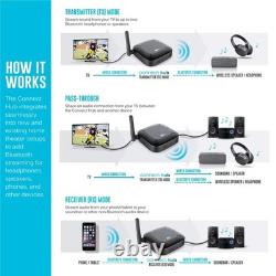 Bluetooth Transmitter Receiver Hub with Audio Pass-Through for TV & Stereo, 3.5m