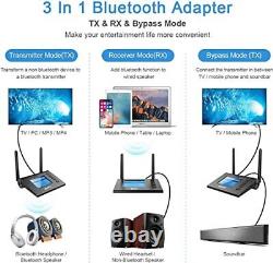 Bluetooth Transmitter Receiver, Wireless Bluetooth Adapter with Unique LCD