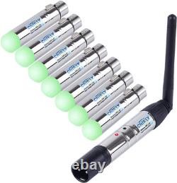 DMX Wireless, 8Pcs 2.4G DMX 512 1 Male Transmitter & 7 Female Receivers Short V