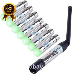 DMX Wireless, 8Pcs 2.4G DMX 512 1 Male Transmitter & 7 Female Receivers Short V