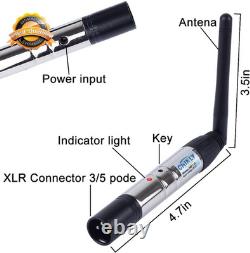 DMX Wireless, 8Pcs 2.4G DMX 512 1 Male Transmitter & 7 Female Receivers Short V
