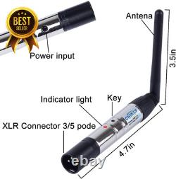 DMX Wireless, 8Pcs 2.4G DMX 512 1 Male Transmitter & 7 Female Receivers Short V