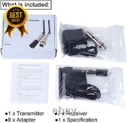 DMX Wireless, 8Pcs 2.4G DMX 512 1 Male Transmitter & 7 Female Receivers Short V