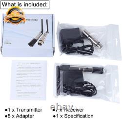 DMX Wireless, 8Pcs 2.4G DMX 512 1 Male Transmitter & 7 Female Receivers Short V