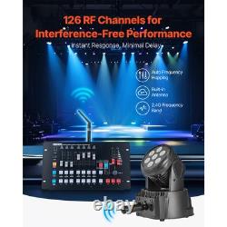 DMX Wireless Receiver Transmitter Rechargeable Battery Stage Light 8 PCs Black