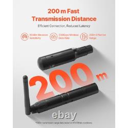 DMX Wireless Receiver Transmitter Rechargeable Battery Stage Light 8 PCs Black