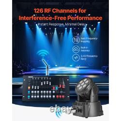 DMX Wireless Receiver Transmitter Rechargeable Battery Stage Light 8 PCs Silver