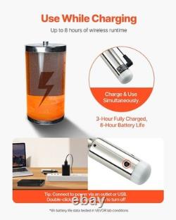 DMX Wireless Receiver Transmitter Rechargeable Battery Stage Light 8 PCs Silver