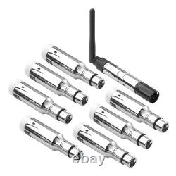 DMX Wireless Receiver Transmitter Rechargeable Battery Stage Light 8 PCs Silver